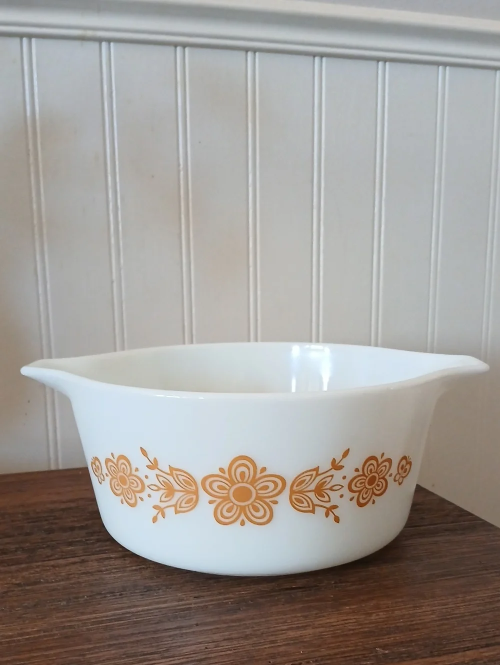 Vintage PYREX Cinderella  Casserole Dish Butterfly Gold Pattern USA